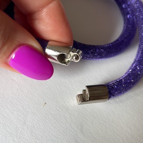 SWAROVSKI stardust purple crystal wrap bracelet /  choker LIKE NEW - Picture 4 of 9